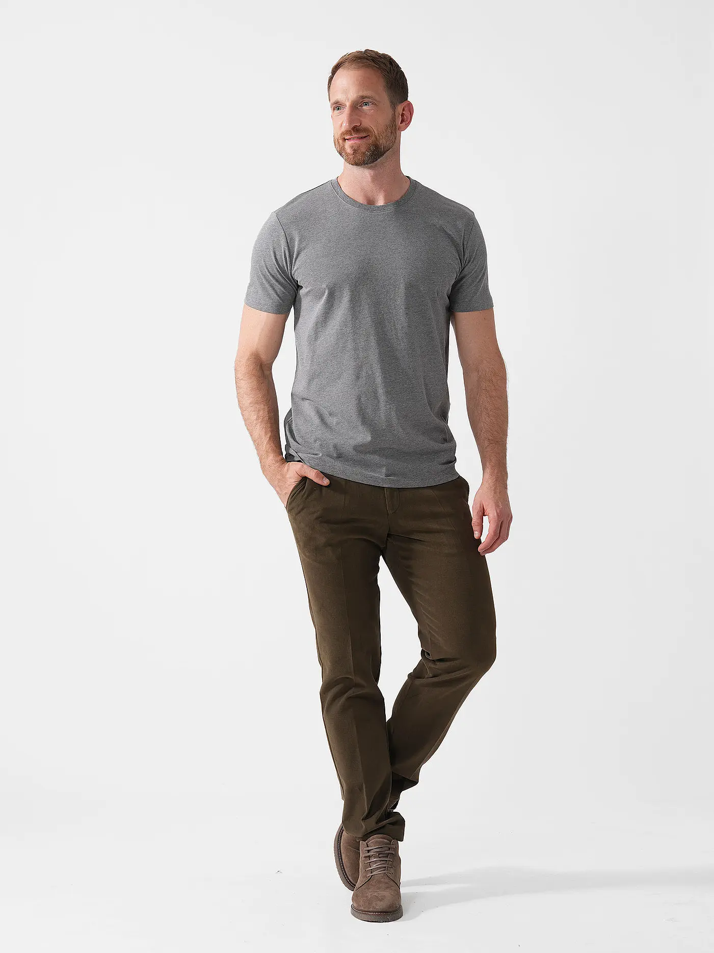SELECTED | T-Shirt SLHASPEN | grau
